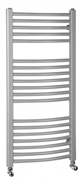 AQUALINE ORBIT Fürdőszobai radiátor, íves, 450x990mm, 432W, struktúrált ezüst