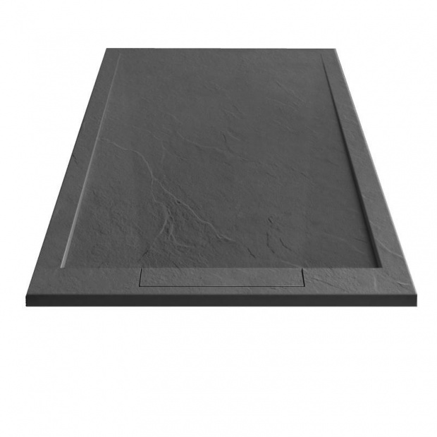 AREZZO design STONE pala hatású öntött márvány zuhanytálca, 90x90 cm-es, antracit