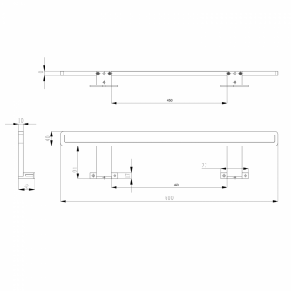 MIRAKA LED világítás, 9W, 230V, 600x35x120mm, akryl, króm