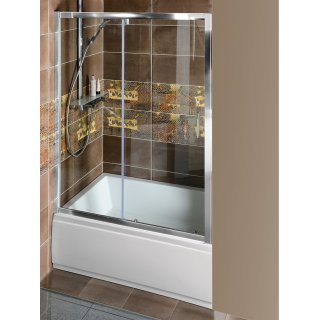 POLYSAN DEEP zuhanyajtó kádperemre, 1200x1650mm, transzparent üveg