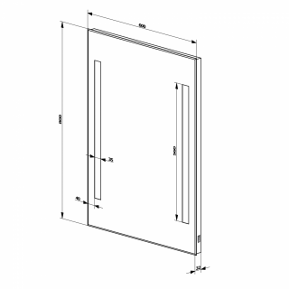 AQUALINE LED tükör világítással, billenő kapcsolóval, 60x80cm