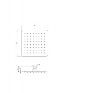 DEANTE FLOKS Zuhanyfej, acél - 200x200 mm