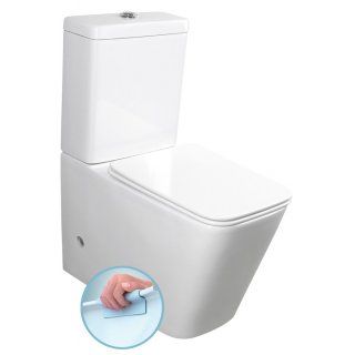 PORTO RIMLESS monoblokkos WC, alsó/hátsó kifolyású, 38x64cm, duálgombos öblítőmechanikával (PC102R helyett)