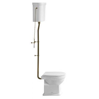 GSI CLASSIC álló WC, alsó kifolyású, tartállyal, öblítőmechanikával, ülőke nélkül, fehér/bronz