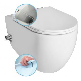 INFINITY fali WC bidé funkcióval, hidegvizes, Rimless, 36,5x53 cm