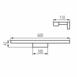 KANLUX ASTEN LED lámpa, 12W, 600x42x110mm, matt fekete