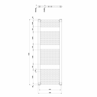 AQUALINE DIRECT Fürdőszobai radiátor, egyenes, 450x1320mm, 594W, fehér