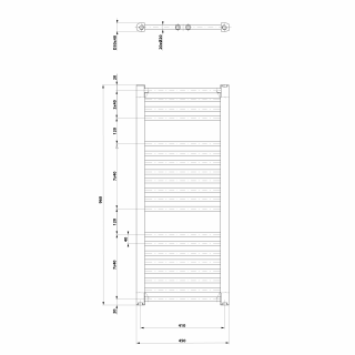 AQUALINE DIRECT Fürdőszobai radiátor, egyenes, 450x960mm, 447W, fehér