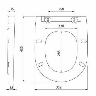 BRUCKNER DARIO WC-ülőke, Slim, Soft Close, duroplast