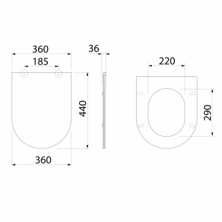 BRUCKNER FULDA SLIM WC-ülőke, Soft Close, duroplast