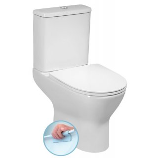 BRUCKNER DARIO monoblokkos WC, alsó/hátsó kifolyású, ülőkével duálgombos öblítőmechanikával