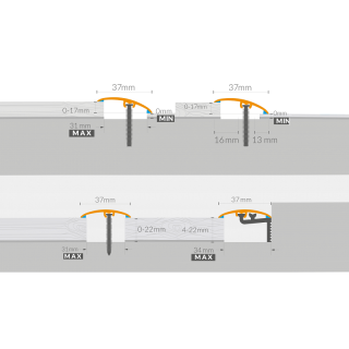 Szintkülönbséget áthidaló profil CS37 25 Snow Oak 0,93 m