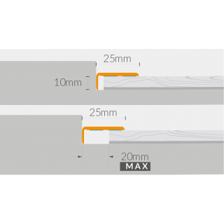 Indító és végzáró profil CS25 25 Snow Oak 2 m