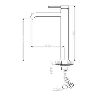 AREZZO design SLIMFIELD magasított mosdócsaptelep