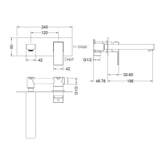 AREZZO design CUBEFIELD fali mosdócsaptelep, króm