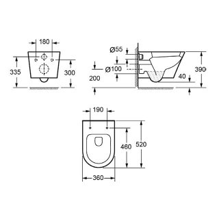 AREZZO design INDIANA Rimless függesztett wc