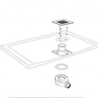 AREZZO design SOLIDSoft zuhanytálca 90x90 cm, BETON, színazonos lefolyóval (2 doboz)