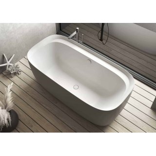 Lux-FS fehér szabadon álló fürdőkád, le- és túlfolyóval, a kádtest és az előlap egybeöntve