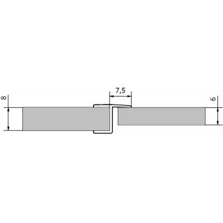 POLYSAN Tömítő szilikon profil nyíló és fix üveg közé, 2000 mm, 8mm-es üveghez