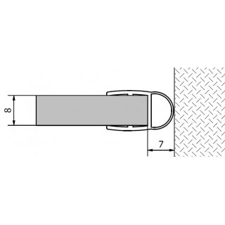 POLYSAN Tömítő szilikon profil üveg és fal közé, 2000 mm, 8mm-es üveghez