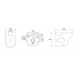 Wellis Erin fali WC RIMLESS + ülőke + tartály + kerek nyomólap