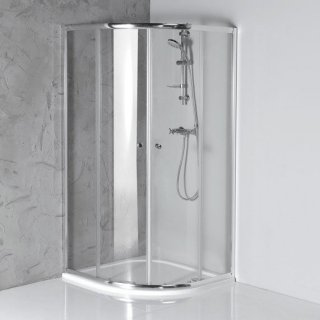 AQUALINE ARLETA íves zuhanykabin, 80x80x185cm, transzparent 4mm üveg