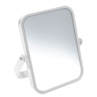 AQUALINE WHITE LINE ELENA kétoldalas kozmetikai tükör, 5X nagyítás, 155x190x18mm, ABS/fehér