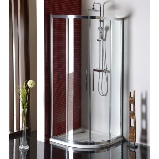 POLYSAN LUCIS LINE íves zuhanykabin, eltolható ajtó, 1000x1000mm, transzparent