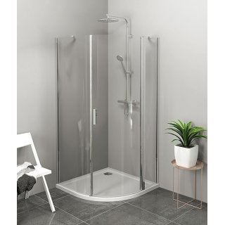 POLYSAN ZOOM LINE íves zuhanykabin, jobbos, 900x900mm, transzparent, króm