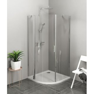 POLYSAN ZOOM LINE íves zuhanykabin, balos, 900x900mm, transzparent, króm