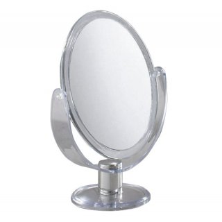AQUALINE Álló kozmetikai tükör, 176x250x160mm, átlátszó keret
