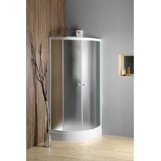 AQUALINE ARLEN íves zuhanykabin, 90x90X185cm, fehér, BRICK üveg (YR900 helyett)