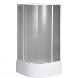 AQUALINE ARLEN íves zuhanykabin, 90x90x150cm, fehér profil, matt BRICK üveg (E93 helyett)