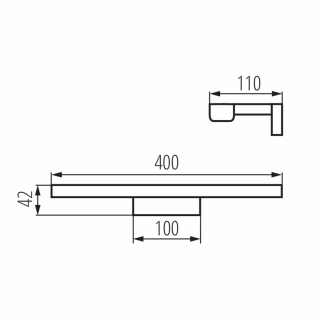 KANLUX ASTEN LED lámpa, 8W, 400x42x110mm, króm